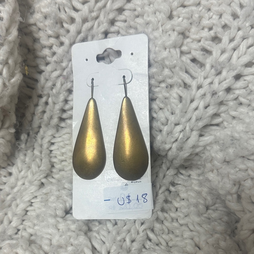 Gold Teardrop Statement  Earrings
